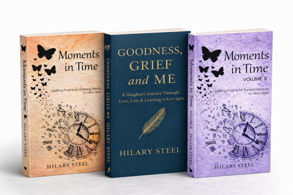 Hilary Steel's three books together

